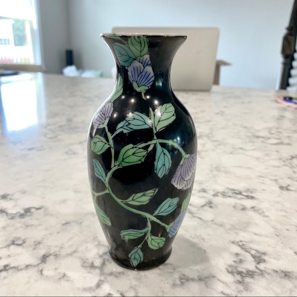 Art Deco Porcelain Vase w/ Floral Motif